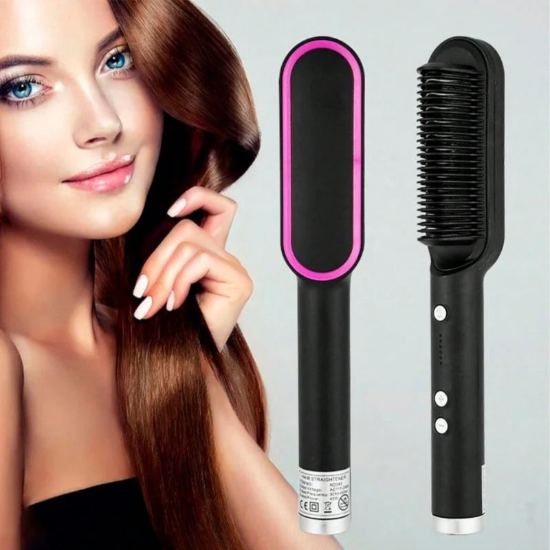 Escova De Cabelo Elétrica Pente De Aquecimento Para Alisador bivolt