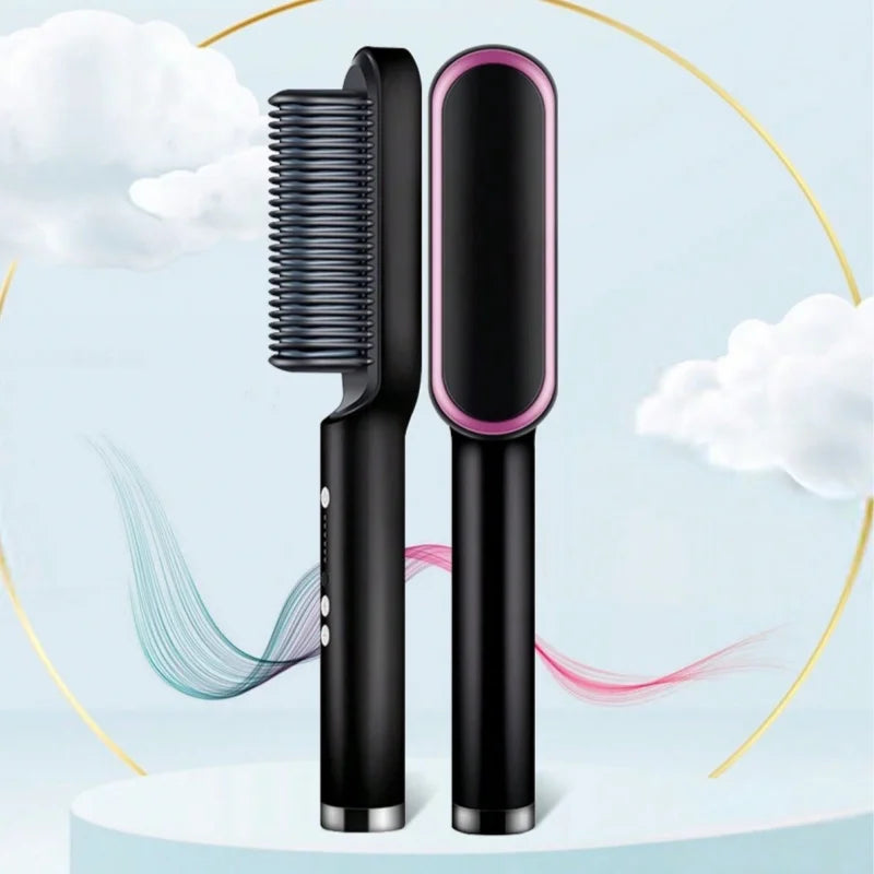 Escova De Cabelo Elétrica Pente De Aquecimento Para Alisador bivolt